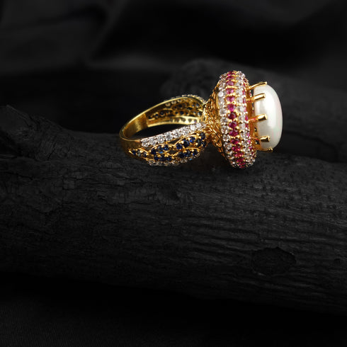 Silver pearl Ring-DS 65